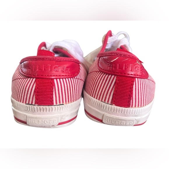 Tommy Hilfiger Red and White Striped Sneakers - Picture 5 of 8